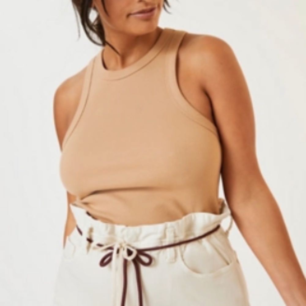The Blair Stretch Cotton Crop Racerback Tank Top